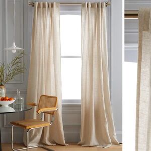 NWT QUINCE Set Of 2 48x108 European Linen Curtains Flax 4077
